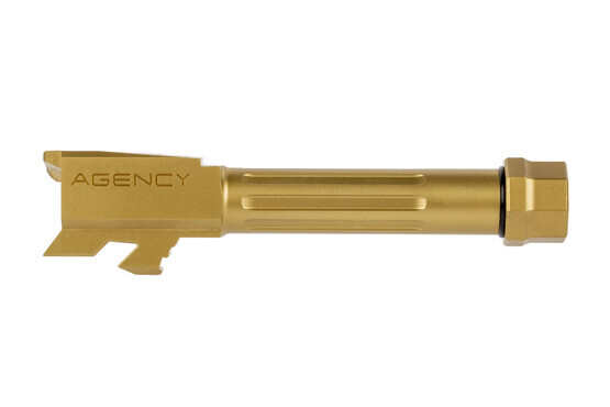 The Agency Arms Glock 43 threaded barrel has 7 flutes around the diameter